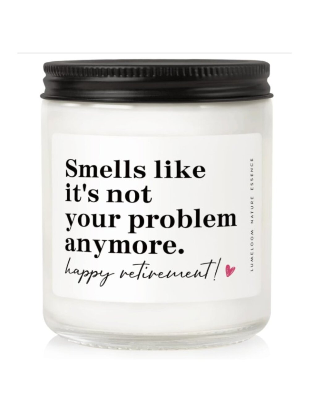 Lumeloom Funny Retirement Candle Lavender Woods Apple Eucalyptus 9oz NEW - Picture 2 of 6